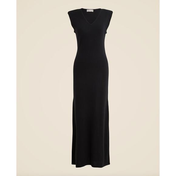 NEW J.Crew Spring Street Featherweight Cashmere V Neck Sweater Dress Black Small - Picture 1 of 13